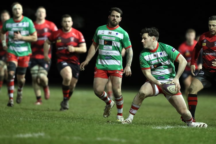 2022-23 WRU Indigo Premiership
10.03.23 Llandovery v Aberavon
Jack Maynard looks to launch an attack