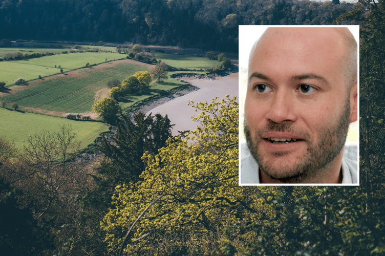 Oliver Holland of Leigh Day, behind is the River Wye