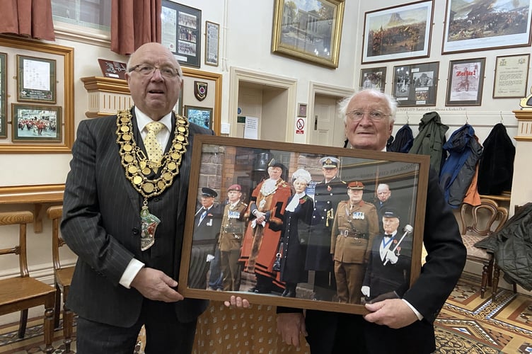 Brecon Mayor, David Meredith (Right) and Ray Morgan MBE (Left)