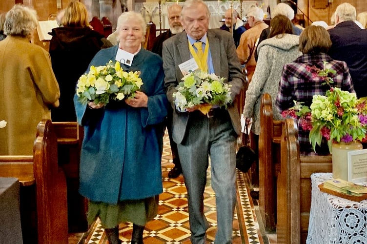 Wreathbearers in Llansantffraed Church