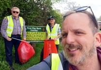 Council chairman joins litter pick ahead of Talgarth Walking Festival