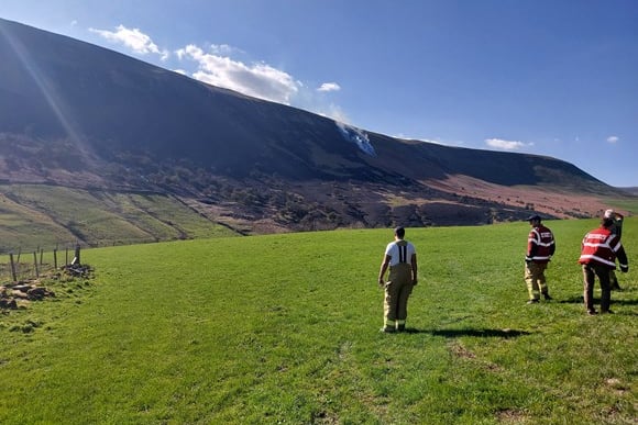 Grass fire Talgarth