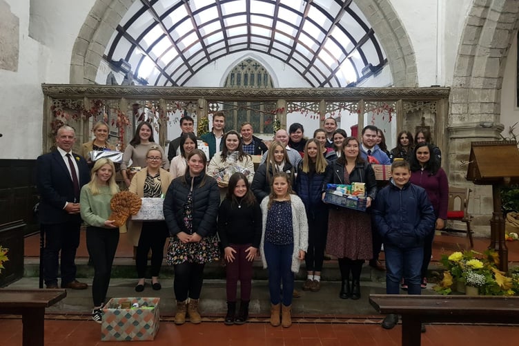 A group of current members of Brecknock YFC at the County Harvest Festival
