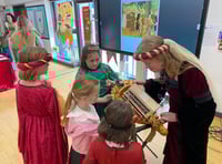 Ysgol Mynydd Du pupils dress up and feast like medieval royalty