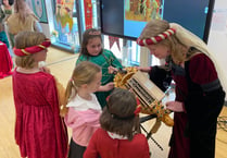 Ysgol Mynydd Du pupils dress up and feast like medieval royalty