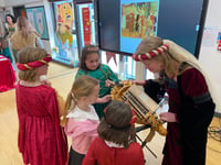 Ysgol Mynydd Du pupils dress up and feast like medieval royalty