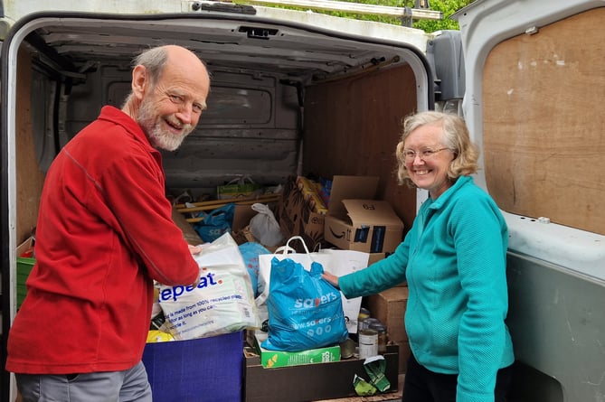 Heather and Paul from Brecon Foodbank