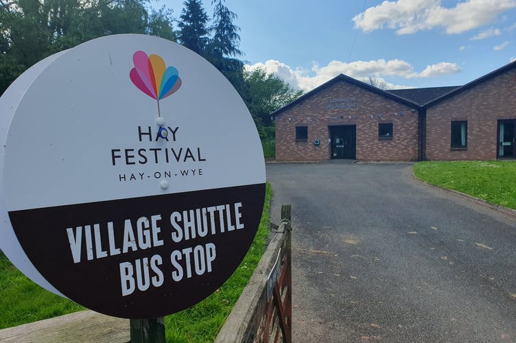 Shuttle Bus Stop at Llanigon.