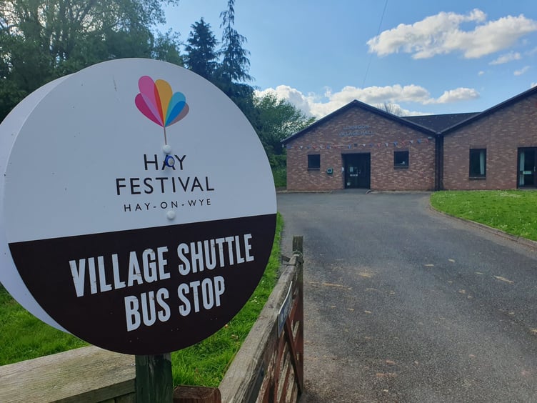 Shuttle Bus Stop at Llanigon.