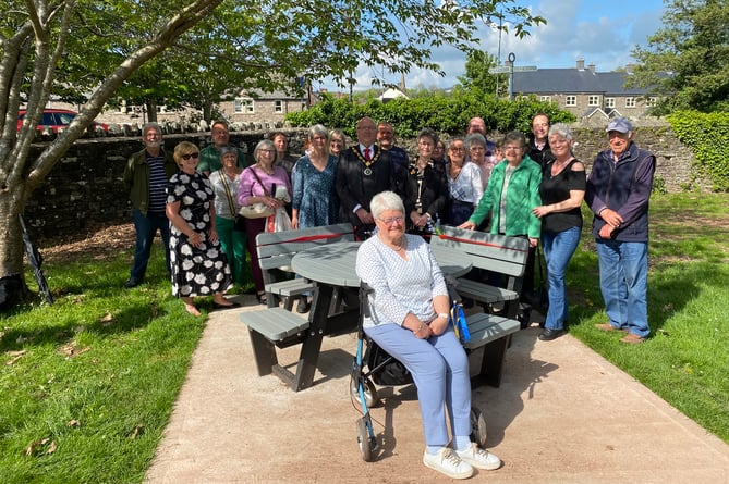 Dementia bench opening in Brecon