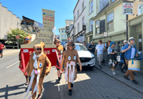 River pollution protestors march through Brecon town