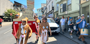 River pollution protestors march through Brecon town