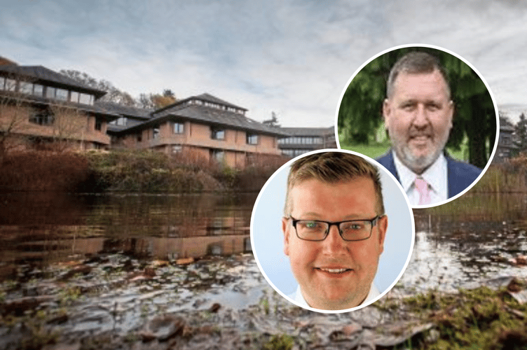 County Hall Matt Perry and Cllr Karl Lewis