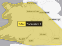 Weekend weather warning issued for thunderstorm over Powys