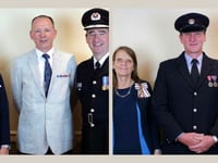 Brecon firefighters awarded medals for continuous long service