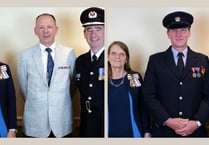Brecon firefighters awarded medals for continuous long service