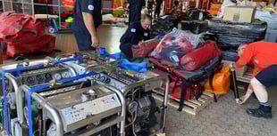 Welsh firefighters prepare rescue equipment for Ukraine relief efforts