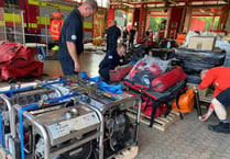Welsh firefighters prepare rescue equipment for Ukraine relief efforts