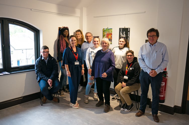 Brecon Jazz Club and the College Business team, with Dionne Bennett (back left) and Richard Walters (right).