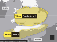 Thunderstorm to hit Powys as Met Office issue yellow weather warning