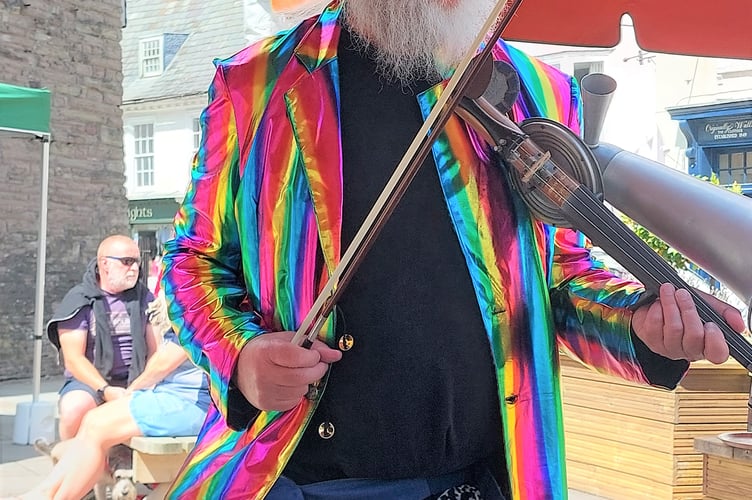 Busking in Brecon