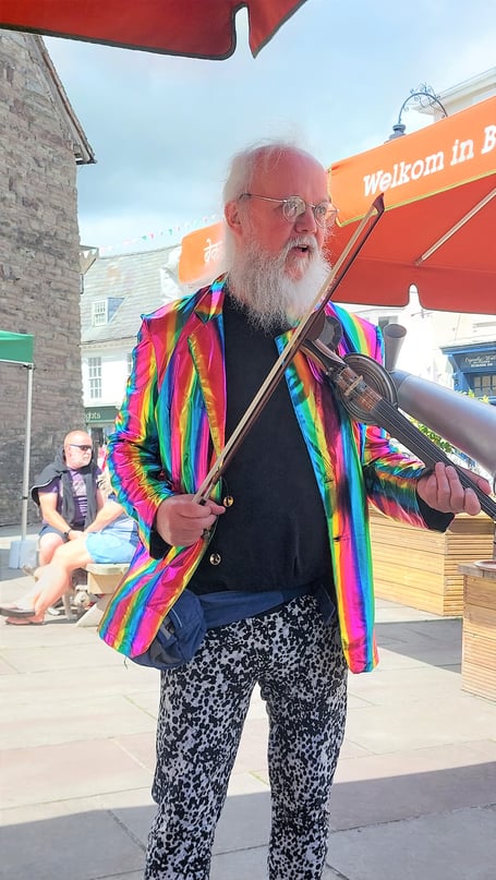 Busking in Brecon