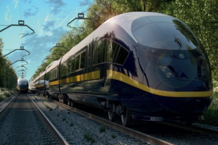 A train testing centre graphic