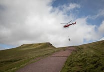 Helicopter airlifts 180 tonnes of stone to repair Pen y Fan footpath