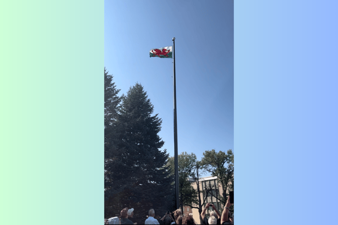 The Welsh flag flew outside the State Capital Office of Nebraska for the first time