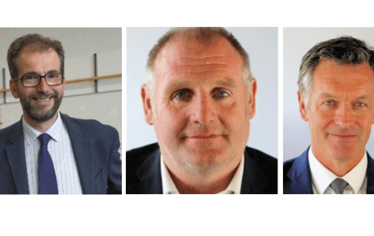 Cllr James Gibson-Watt. Powys County Council and Liberal Democrat group leader (LEFT), Cllr Gwynfor Thomas (CENTRE), Cllr Aled Davies (RIGHT).