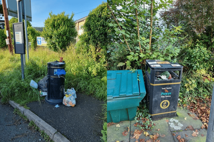 There are also reports of overflowing bins in neighbouring towns of Knighton and Norton