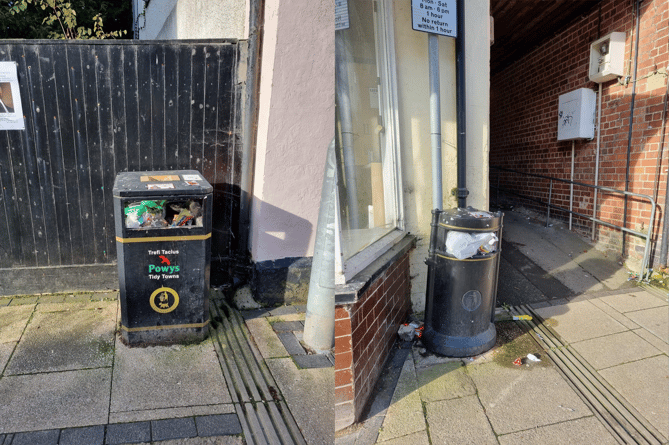 There are concerns that household waste is being left in the town bins
