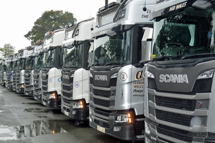 An impressive line-up of lorries from A. E. Gough and Sons, Llandrindod Wells at last year’s event.