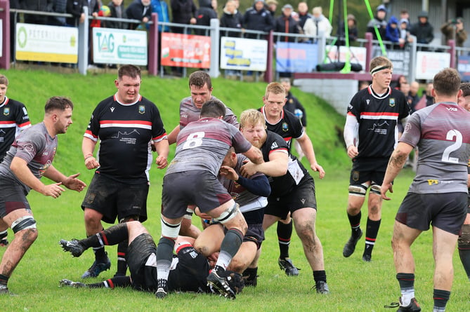 Brecon v Crymych - Brecon's forwards dominated the scrum and breakdown