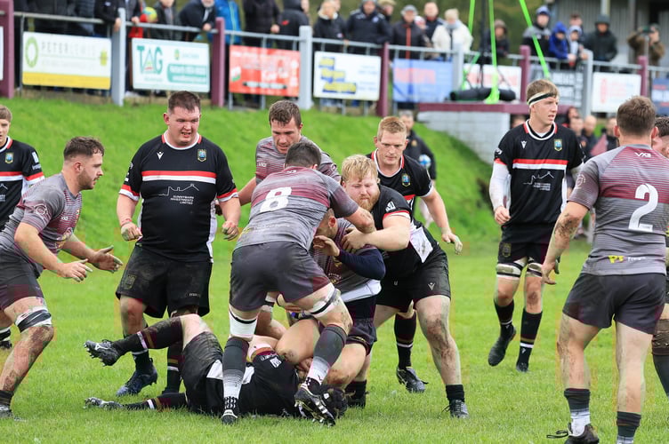 Brecon v Crymych - Brecon's forwards dominated the scrum and breakdown