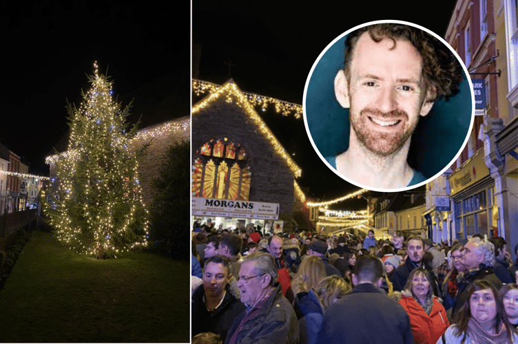 Chris Rankin will switch on Brecon's Christmas lights on Saturday, November 18