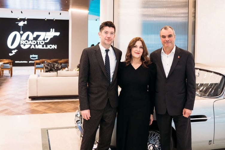 Julian Jones, Barbara Broccoli and Chris Corbould