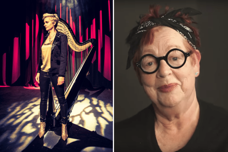 Catrin Finch and Jo Brand