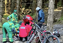 Central Beacons Mountain Rescue Team assist fallen mountain biker