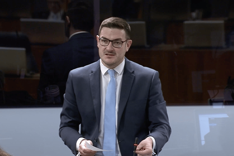 James Evans MS speaking in the Senedd this week