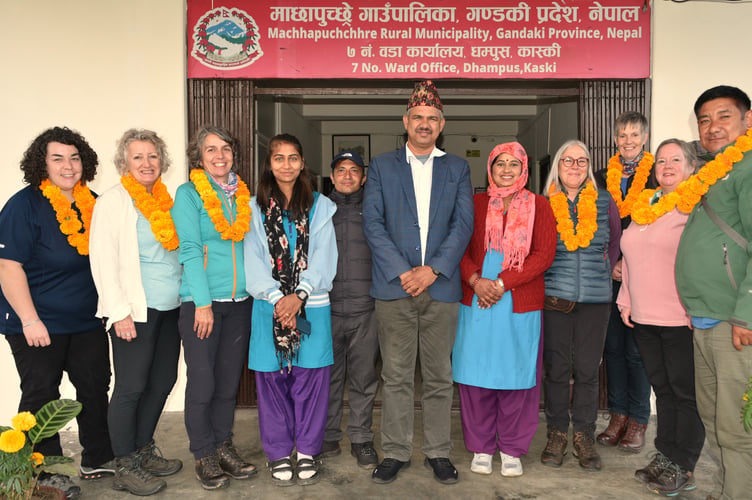 A man living in Brecon has shared his delight at hiking to Annapurna Base Camp in Nepal, kicking off his trek from Talybont.