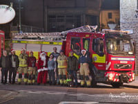 Santa teams up with Talgarth Fire Brigade to bring Christmas joy