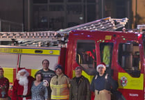Santa teams up with Talgarth Fire Brigade to bring Christmas joy