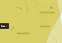 Yellow alert for wind and ongoing rain in Brecon and Radnorshire