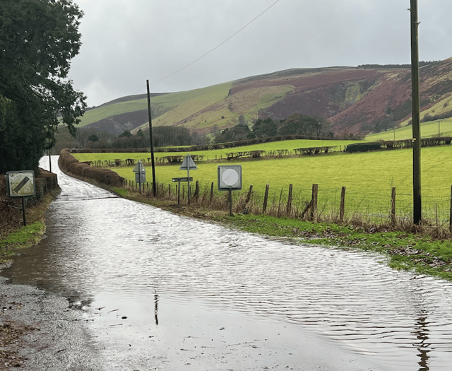 Floods reported in parts of Mid Wales