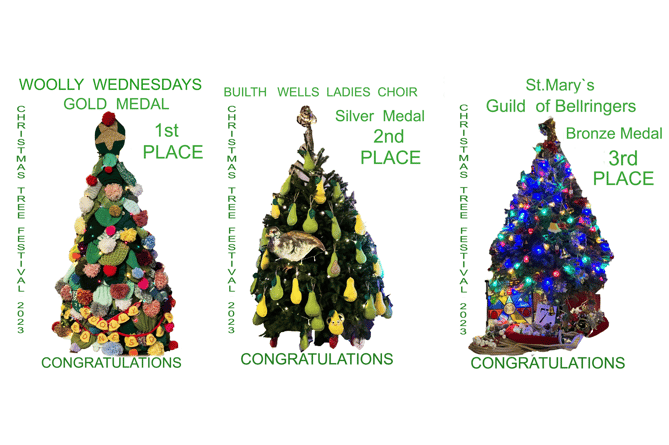 Winning Christmas trees Builth Wells