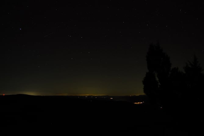 The night sky above Presteigne and Norton