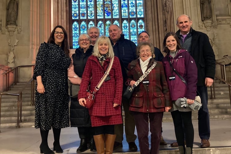 Farmers from the Brecon and Radnor NFU Cymru branch with MP for Brecon and Radnorshire Fay Jones