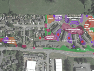 Initial designs revealed for Three Cocks' green spaces and play areas