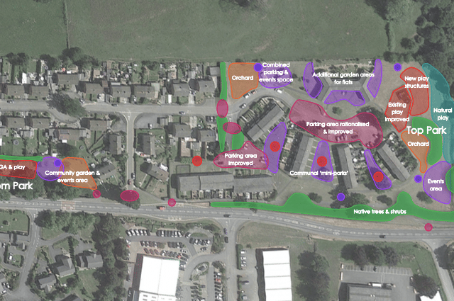 Initial designs revealed for Three Cocks' green spaces and play areas